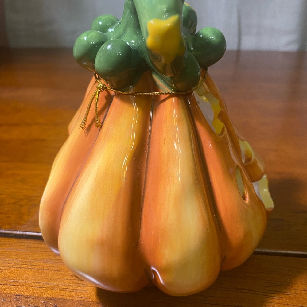 BLUE SKY Clayworks Pumpkin Candle Holder Heather Goldminc 2012 NWT - Picture 3 of 13